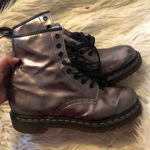 Metallic Doc Martens boots (1460 style, Vegan)